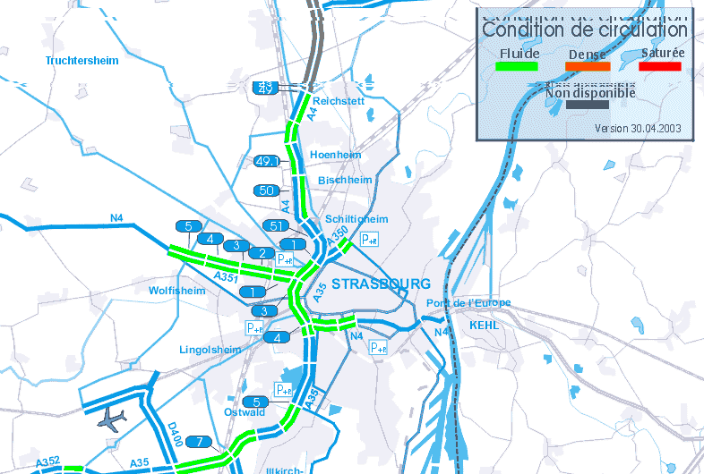 Logo cliquable, consultez directement le flux routier sur Strasbourg